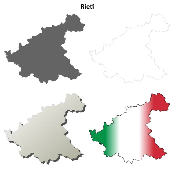 Rieti 概要地図セット — ストックベクタ