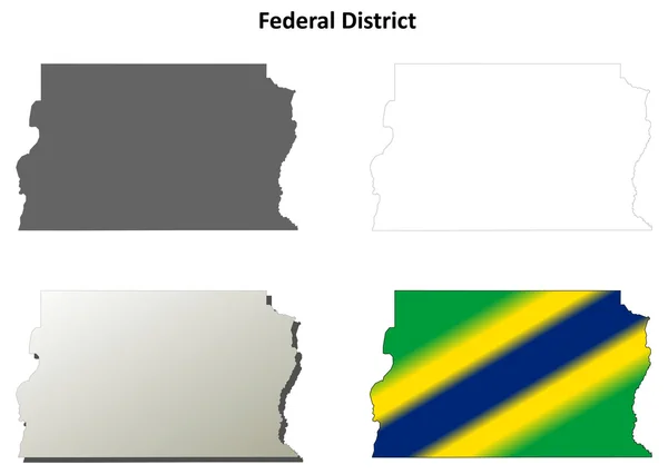 Пустая карта федерального округа — стоковый вектор