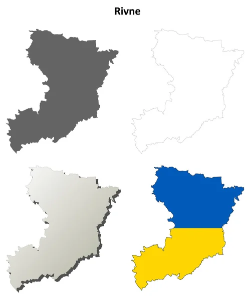 Rivne blank outline map set — Stock Vector