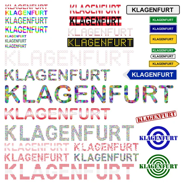 Klagenfurt text design set — Stock Vector