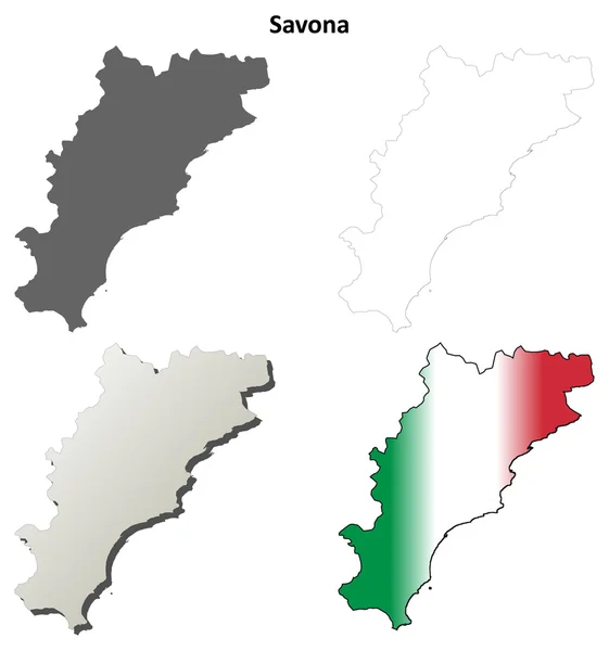 Savona mapa en blanco conjunto — Vector de stock