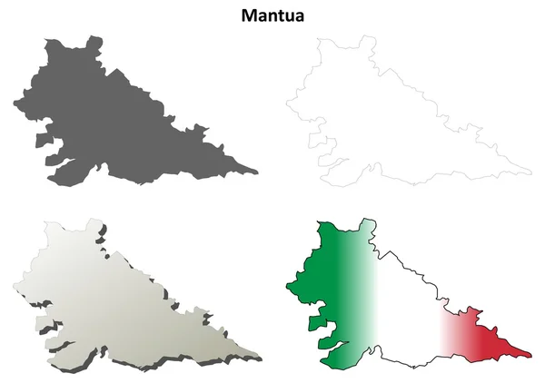 Mantua blank detailed outline map set — Stock Vector