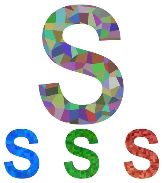 Mosaic font design - letter S — Stock Vector