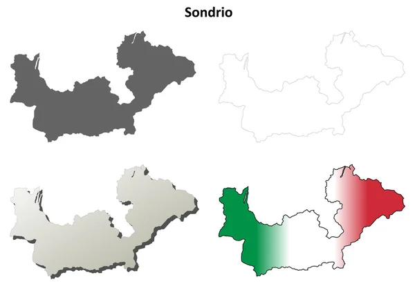 Sondrio skizze map set — Stockvektor