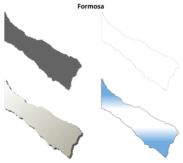 Formosa set di mappe con contorno vuoto — Vettoriale Stock