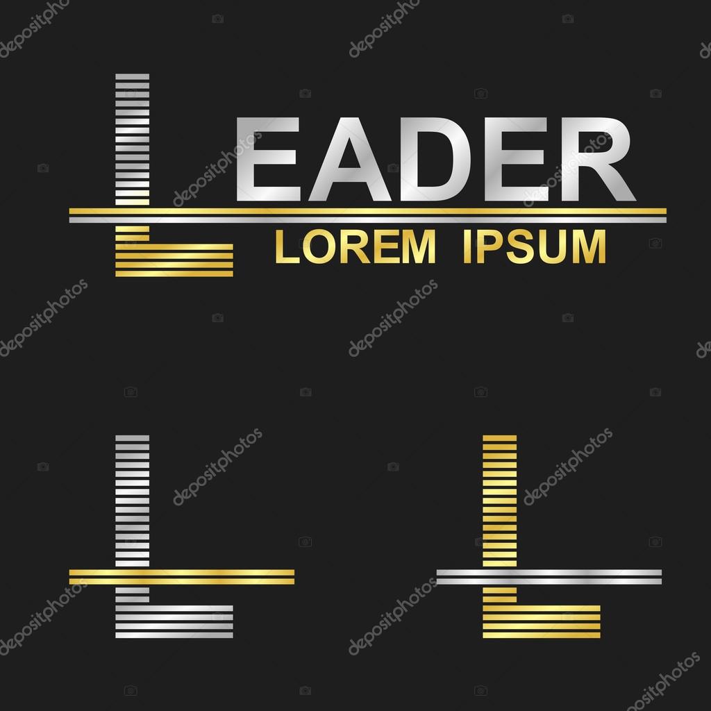 Metallic business symbol font design - letter L (leader)