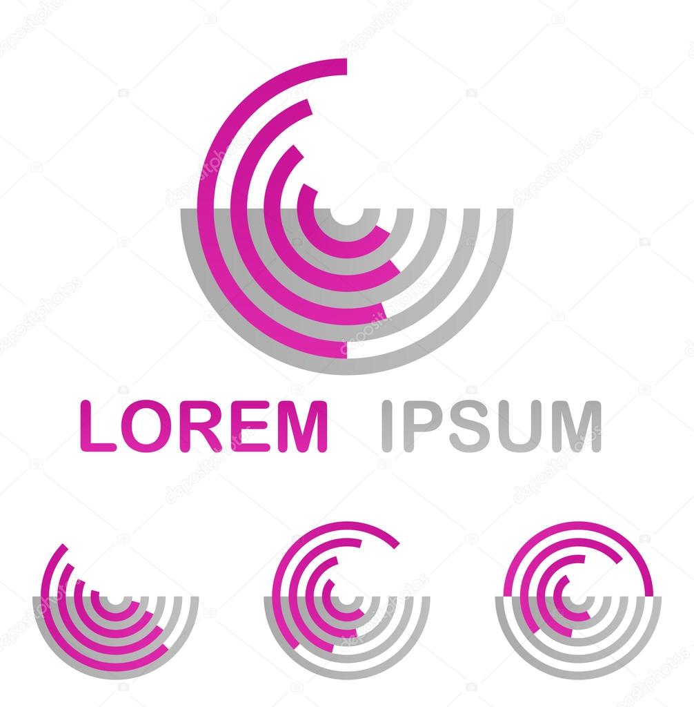 Magenta technology logo icon design set from half circles