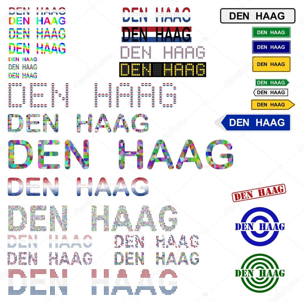 Den Haag (The Hague) text design set