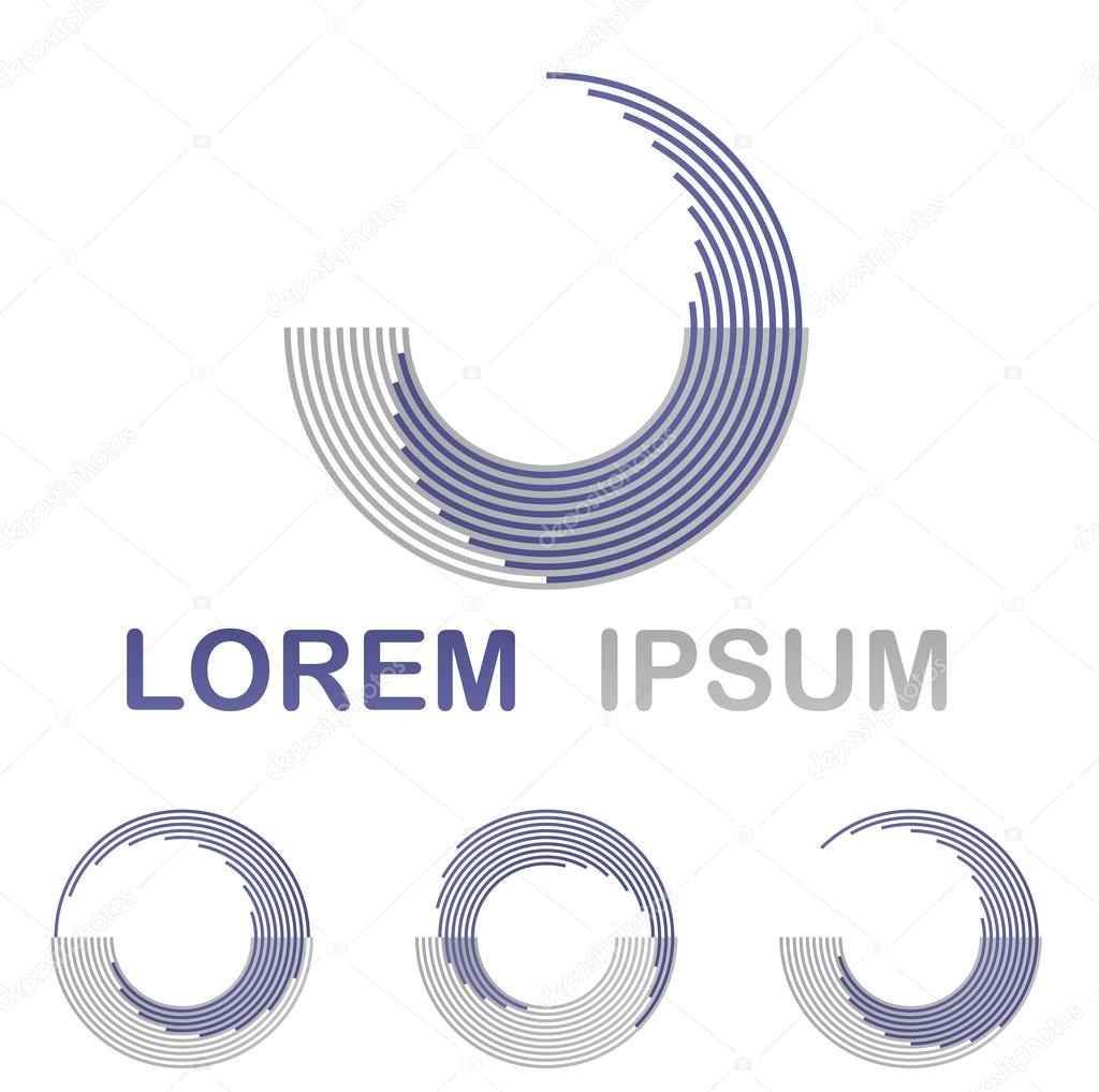 Purple water, spa, health and wellness symbol design set