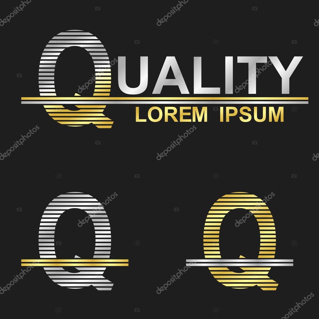 Metallic business font logo design - letter Q (quality)