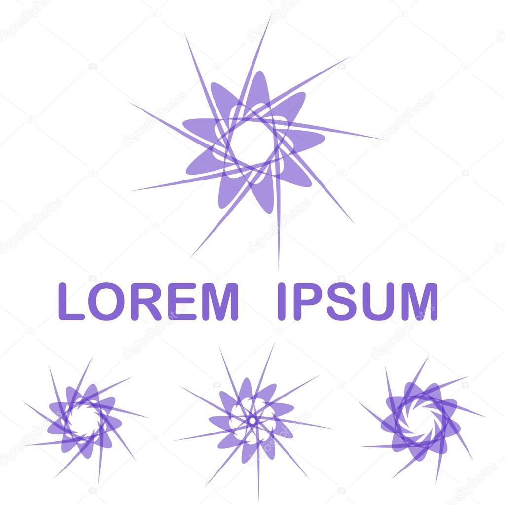 Purple round logo design set for business, technology or science