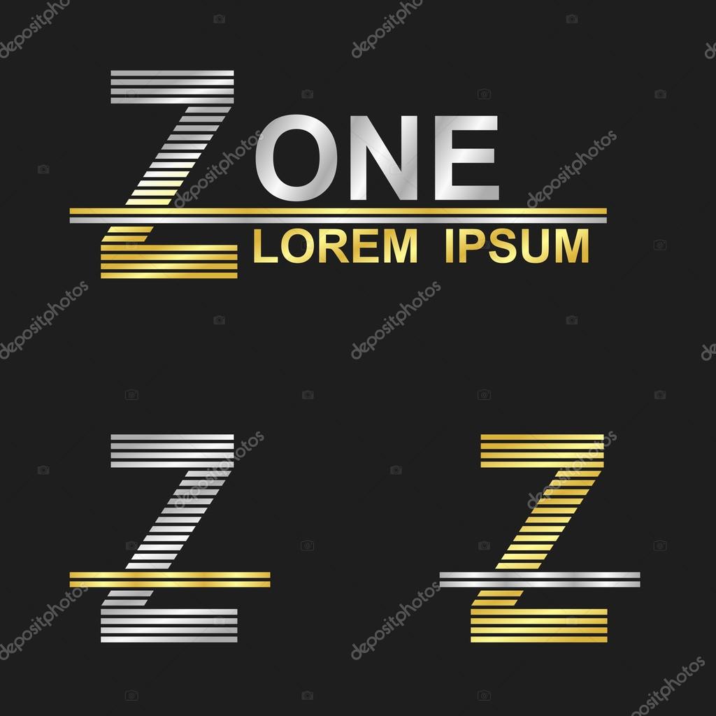 Metallic business symbol font design - letter Z (zone)