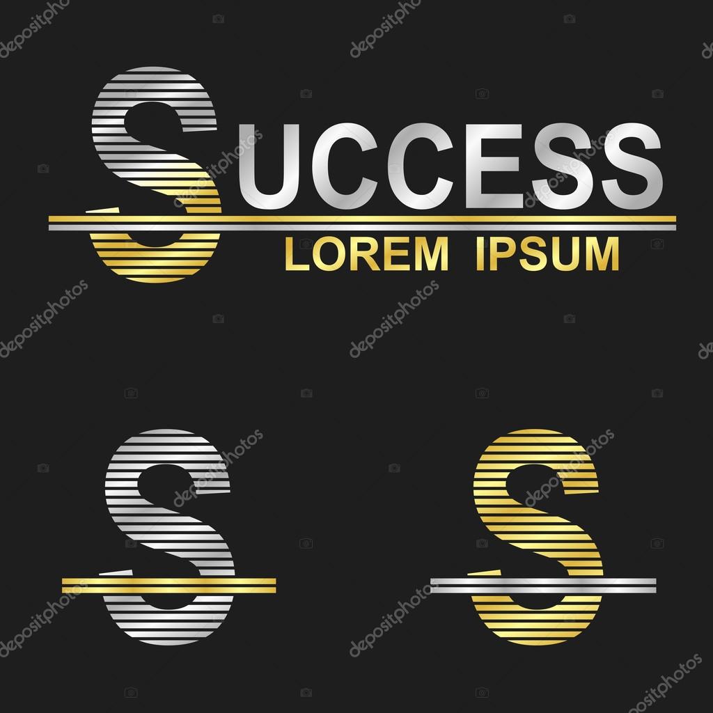 Metallic business symbol font design - letter S (success)
