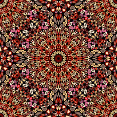 Kusursuz geometrik soyut taç yaprağı mandala deseni - renkli vektör arkaplan çizimi