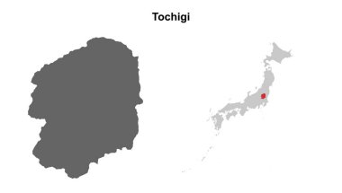 Tochigi ili boş ana hat haritası seti
