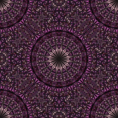 Soyut boho geometrik mandala mozaik model arkaplan tasarımı - mor vektör sanatı