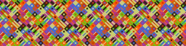 Kusursuz yatay mozaik model arka plan - geniş renkli geometrik soyut vektör tasarımı