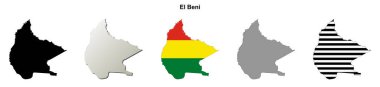 El Beni boş dış hat haritası seti