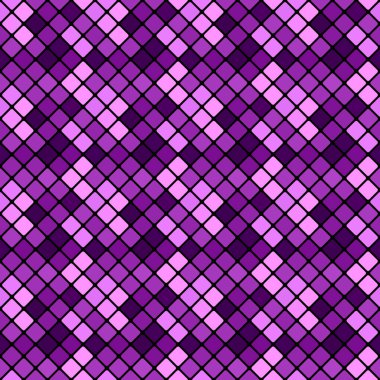 Koyu mor geometrik dikişsiz köşegen kare arkaplan - soyut vektör grafiği