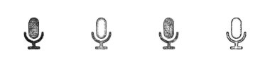 Taslak biçimi minimal mikrofon simgesi dizayn seti