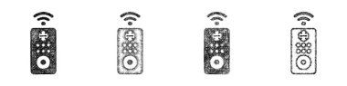 Skeç biçimi en küçük uzaktan kontrol simgesi dizayn seti