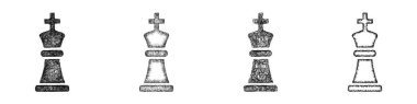 Çizim biçimi en küçük kral simgesi tasarımı seti