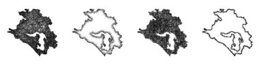 Skeç biçimi Krasnodar ana hat harita tasarımı seti