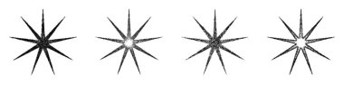 Çizim biçimi minimal nonagram yıldız şekli tasarımı seti