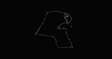 Skeç biçimi en düşük Kuveyt ana hatlı harita canlandırması - pürüzsüz ilerici gösterim '