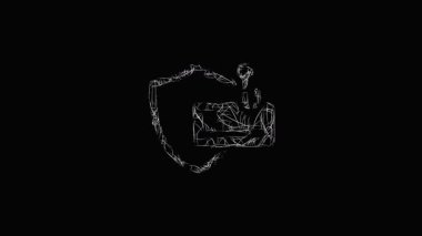 Eskiz stili minimal koruma simgesi canlandırması - pürüzsüz ilerici açıklama '