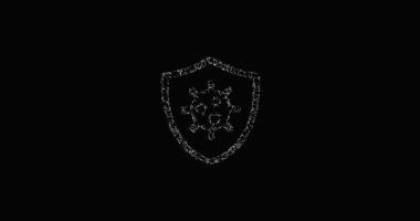 Skeç stili minimal virüs koruma simgesi animasyonu - pürüzsüz ilerici açıklama