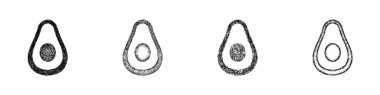 Sketch style minimal avocado icon design set