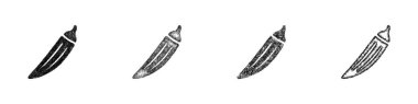 Sketch style minimal okra icon design set