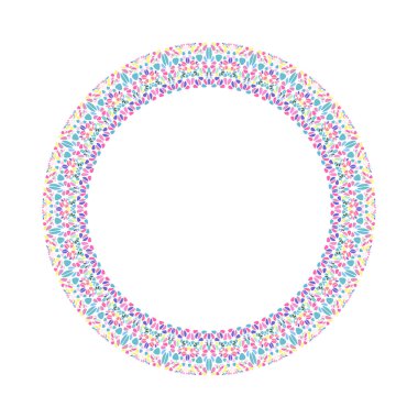 Geometrik mozaik çerçeve - soyut vektör tasarım elementi yuvarlak
