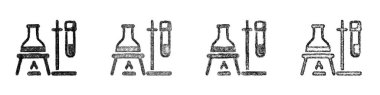 Taslak biçimi en küçük laboratuar simgesi dizayn seti
