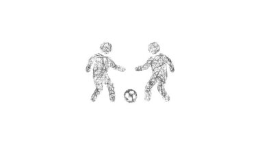 Sketch style minimal futbol maç ikonu animasyonu - pürüzsüz ilerici açıklama