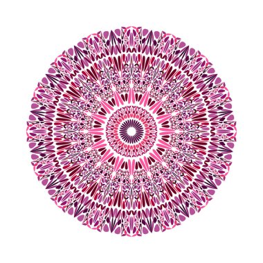 Geometrik dairesel soyut renkli çiçek desenli mandala