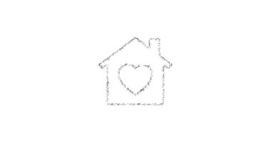 Çizim stili minimal ev bakım ikonu animasyonu - pürüzsüz ilerici açıklama