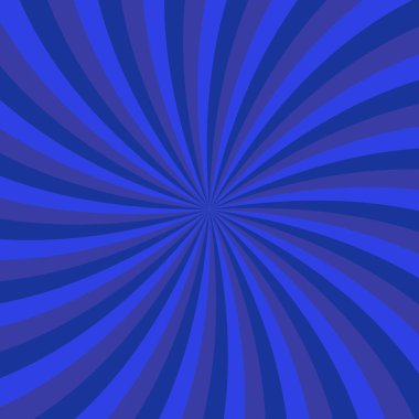 Soyut geometrik sarmal girdap yıldız patlaması arka planı - mavi ışınlı saykodelik vektör tasarımı