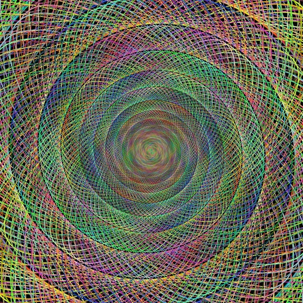 Sfondo a spirale frattale multicolore semplice — Vettoriale Stock