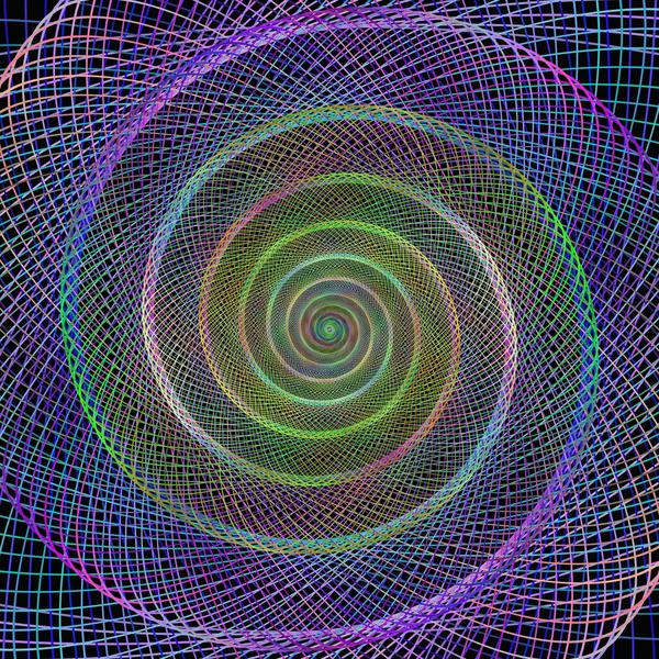 Fractal espiral colorido de elipses — Vetor de Stock