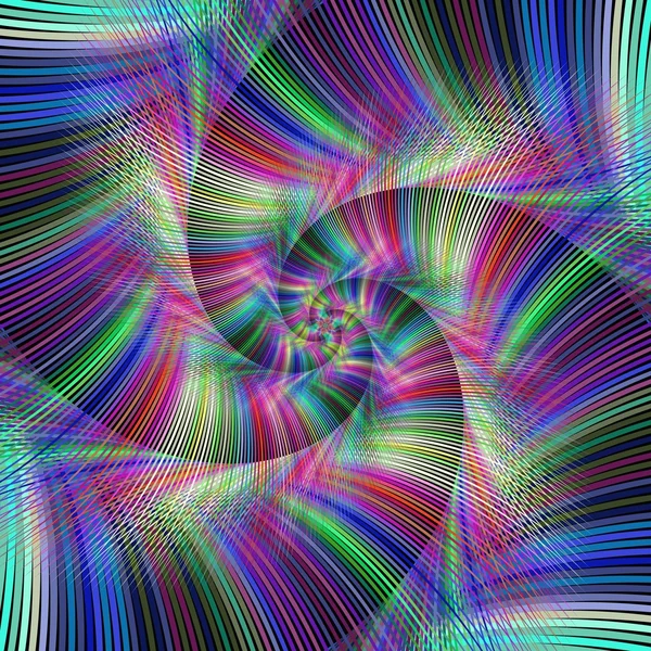 Colorido diseño de fondo fractal espiral psicodélico — Vector de stock