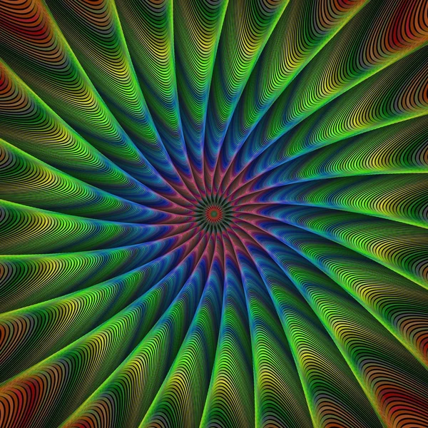 Многоцветный полосатый павлин фрактальный фон — стоковый вектор