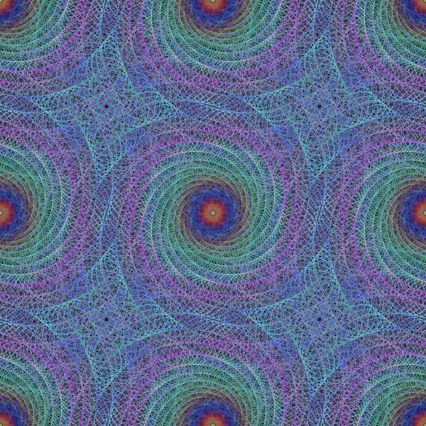 Bleu coloré sans couture motif tourbillon fractal fond — Image vectorielle