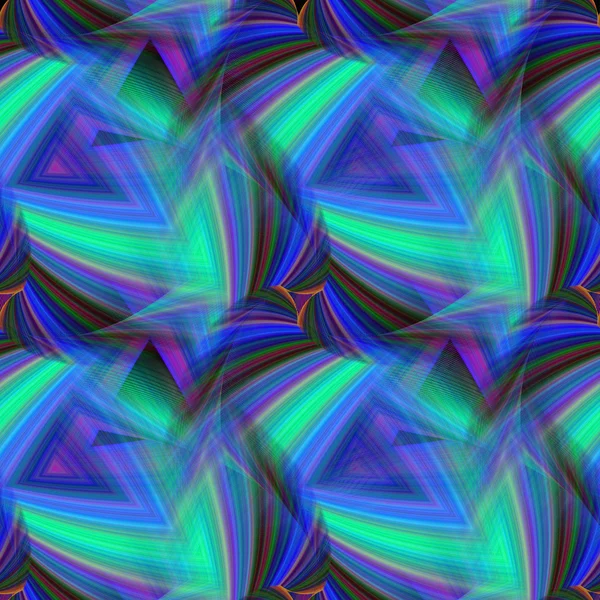 Repetir diseño de patrón fractal triangular de colores fríos — Vector de stock