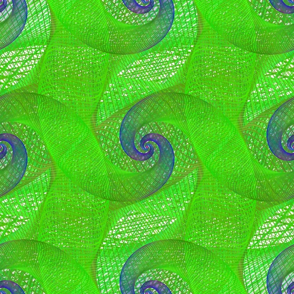Verde repetindo padrão fractal espiral — Vetor de Stock