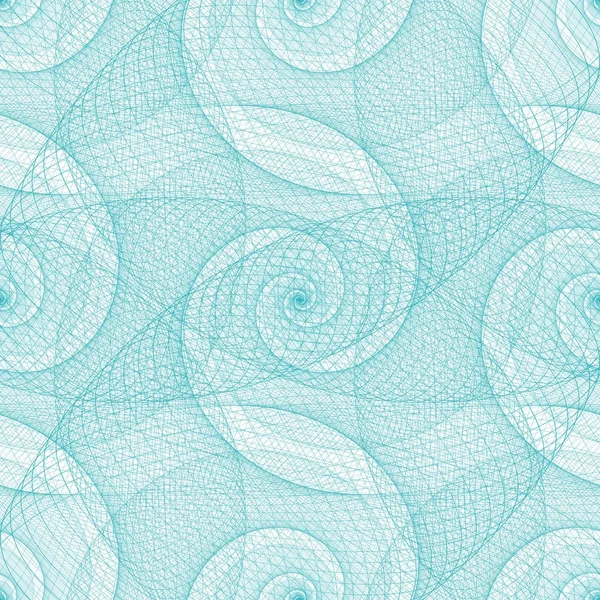 Cyaan naadloze swirl fractale patroon achtergrond — Stockvector