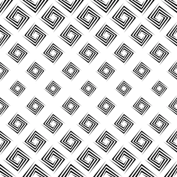 Modèle spirale rectangulaire répétitif monochrome — Image vectorielle