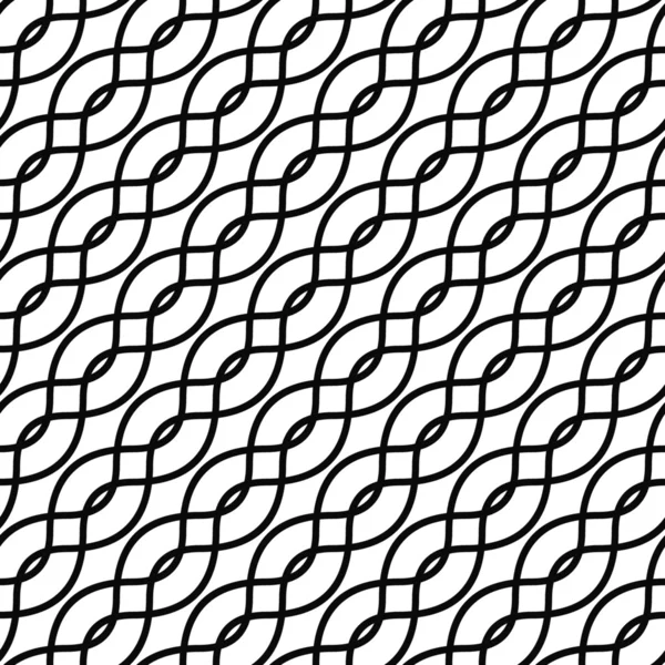Seamless monochromatic curved pattern — Stock Vector