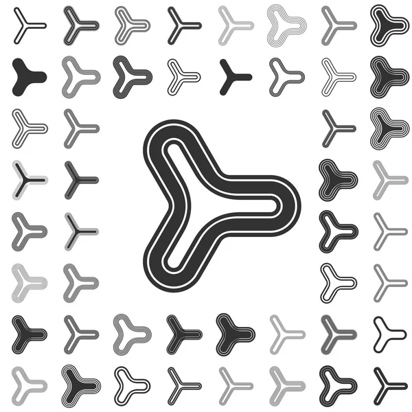 Liniendreieck Icon Design Set — Stockvektor